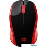 Мышь HP 200 (черный/красный)
