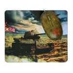 Мышь CBR сувенирная + коврик Tank Battle USB