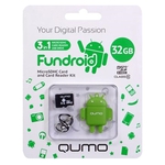 Карта памяти QUMO Fundroid microSD (Class 10) 32GB (QM32GCR-MSD10-FD-GRN)