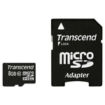 Карта памяти Transcend microSDHC (Class 10) 8GB + адаптер (TS8GUSDHC10)