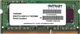 Оперативная память Patriot Signature 4GB DDR3 SO-DIMM PC3-12800 (PSD34G160082S)
