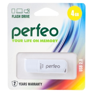 USB Flash Perfeo C10 4GB (белый) [PF-C10W004]