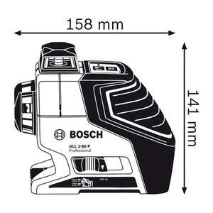 Лазерный нивелир Bosch GLL 2-80 P (с держателем BM 1 и приемником LR 2) (0601063209)