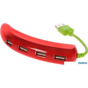 USB-хаб Konoos UK-43 Перчик (красный)