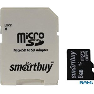 Карта памяти Smart Buy microSDHC SB8GBSDCL10-01_С 8GB (с адаптером)