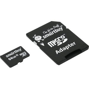 Карта памяти Smart Buy microSDXC SB64GBSDCL10-01LE 64GB (с адаптером)