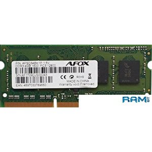 Оперативная память AFOX 4GB DDR4 SODIMM PC4-19200 AFSD34BN1P