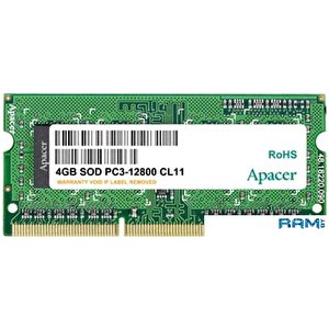 Оперативная память Apacer 4GB DDR3 SO-DIMM PC3-12800 [AS04GFA60CATBGJ]