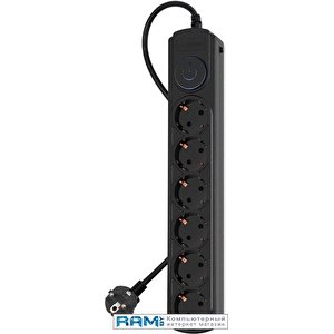 Сетевой фильтр IPPON BK-6-EU-3-10-B (3м, 6 розеток, черный)