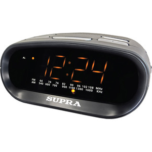 Часы-будильник с радио Supra SA-32FM черный с янтарным