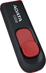 USB Flash A-Data C008 Black/Red 16 Гб (AC008-16G-RKD)