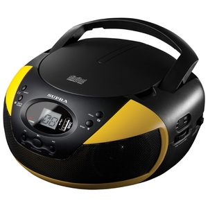 Аудиомагнитола Supra BB-CD121U черный/желтый