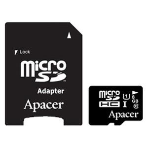 Карта памяти 8Gb Apacer AP8GMCSH10U1-R with 1 Adaptor