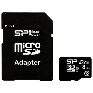 Карта памяти Silicon-Power microSDHC Elite UHS-1 (Class 10) 8 GB (SP008GBSTHBU1V10-SP)