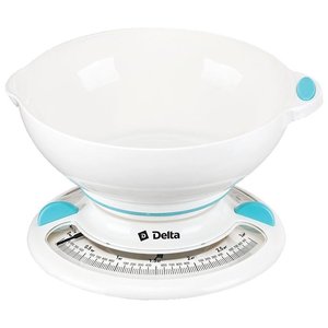 Кухонные весы Delta КСА-103 (белый/голубой)