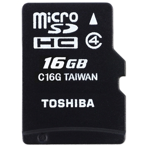 Карта памяти Toshiba THN-M102K0160M2 microSDHC Class 4 16GB (с адаптером)
