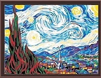 Картина по номерам Menglei Звездная ночь (Ван Гог) MG124