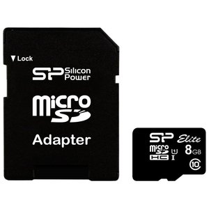 Карта памяти 8GB MicroSD SiliconPower (SP008GBSTHBU1V20SP)