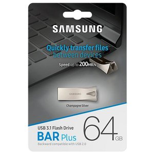 USB Flash Samsung BAR Plus 64GB (серебристый)