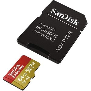 Карта памяти SanDisk Extreme microSDXC SDSQXA2-064G-GN6AA 64GB (с адаптером)