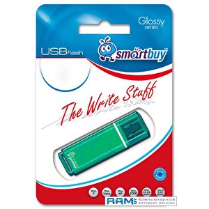 USB Flash Smart Buy Glossy Green 4GB (SB4GBGS-G)