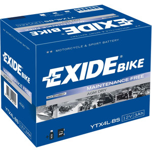 Мотоциклетный аккумулятор Exide Maintennance Free YTX4L-BS (3 А/ч)