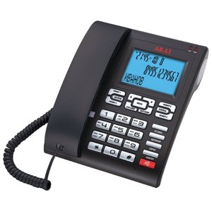 Телефон проводной AKAI AT-A25 (черный, серый)