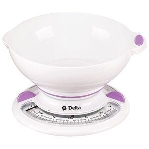 Кухонные весы Delta КСА-103 (белый/фиолетовый)