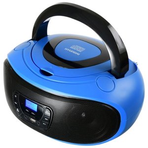 Аудиомагнитола Hyundai H-PCD240 синий, черный