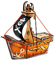 Сборная игрушка Woody Пиратский корабль. Карамба 00761
