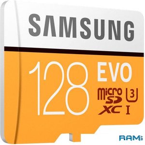 Карта памяти Samsung Evo microSDXC (Class 10) UHS-I 128GB +адаптер [MB-MP128GA]