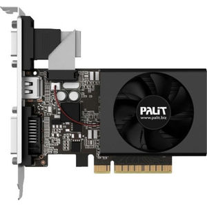Видеокарта Palit GeForce GT730 (NEAT730NHD06-2080F) 1GB <GDDR3 1800 МГц, 64 бит, 902 МГц, DVI+HDMI+VGA) OEM