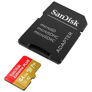 Карта памяти SanDisk Extreme microSDXC SDSQXBZ-064G-GN6MA 64GB (с адаптером)