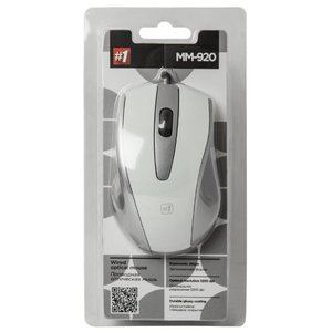 Мышь Defender #1 MM-920 (белый/серый)