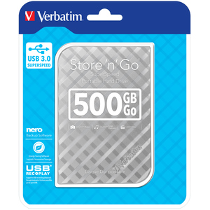 Внешний жесткий диск Verbatim Store 'n' Go USB 3.0 500GB Серебристый [53196]