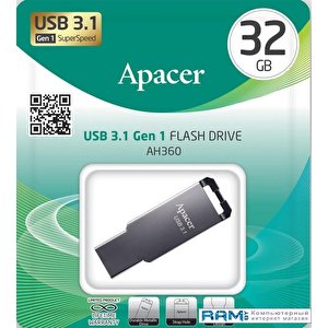 USB Flash Apacer AH360 32GB (черный)