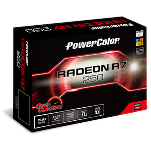 Видеокарта 2048MB GDDR3 Radeon R7 250 PowerColor (AXR7 250 2GBK3-HV2E/OC BULK) OEM
