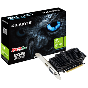 Видеокарта GIGABYTE GeForce GT 710 954Mhz PCI-E 2.0 2048Mb 5010Mhz 64 bit DVI HDMI HDCP Silent