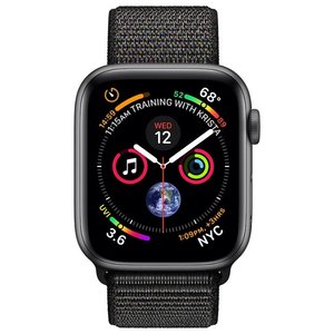 Умные часы Apple Watch Series 4 44 мм (алюминий серебристый/нейлон белая ракушка)