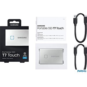 Внешний накопитель Samsung T7 Touch 1TB (серебристый) [MU-PC1T0S/WW]