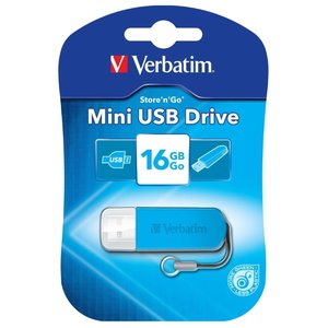 USB Flash Verbatim Mini Elements Edition 16GB (белый/синий)