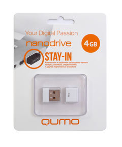 4GB USB Drive QUMO NANO White