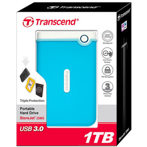 Внешний жесткий диск Transcend StoreJet 25M3 1TB (TS1TSJ25M3B)