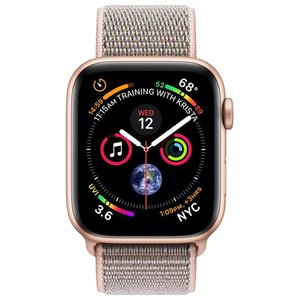 Умные часы Apple Watch Series 4 44 мм (алюминий серебристый/нейлон белая ракушка)