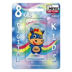 8GB USB Drive Mirex HORSE BLUE (13600-KIDBHS08)
