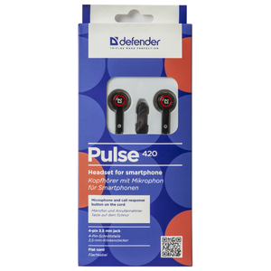 Наушники Defender Pulse 420 (черный/синий) [63423]