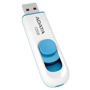 8GB USB Drive A-Data C008 White-Blue