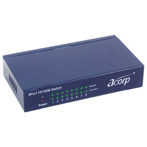 Коммутатор Acorp HU8D Ethernet 10/100Mbps 8 Port Metal case