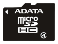 Карта памяти A-Data microSDHC (Class 4) 8GB (AUSDH8GCL4-R)
