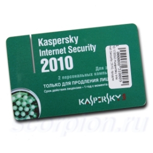 Антивирус Kaspersky Internet Security 2010, карта продления на 1 год